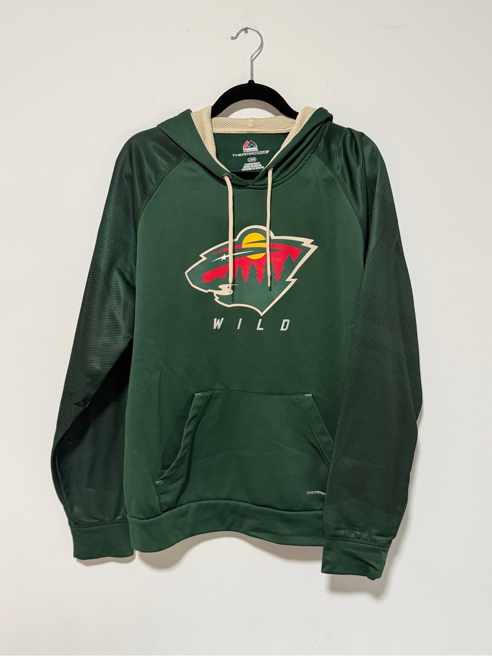 Vintage Majestic Athletic NHL Minnesota Wild "Therma Base" Tech Fleece Hoodie - Picture 2 of 4